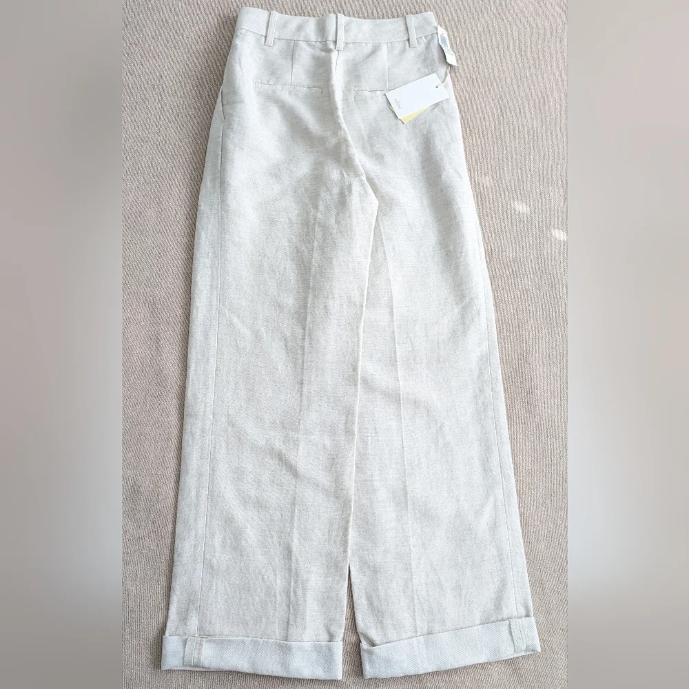 Aritzia Wilfred Effortless Linen Pants In Natural Ecru 0